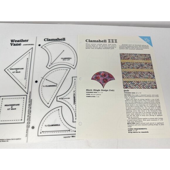Spinning Spools Quilt Patterns Lot of 6 With Mylar Templates “From the Sea” - Picture 6 of 7